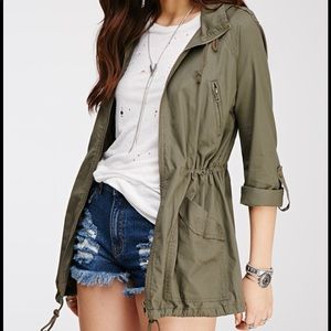 Green Hooded Utility Jacket